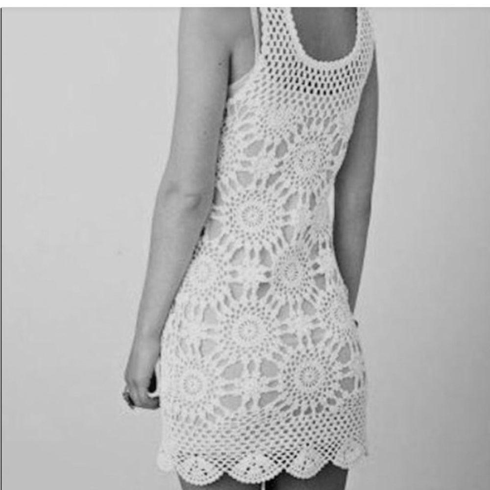Eternal, sunshine creations, white crochet, dress sleeveless.